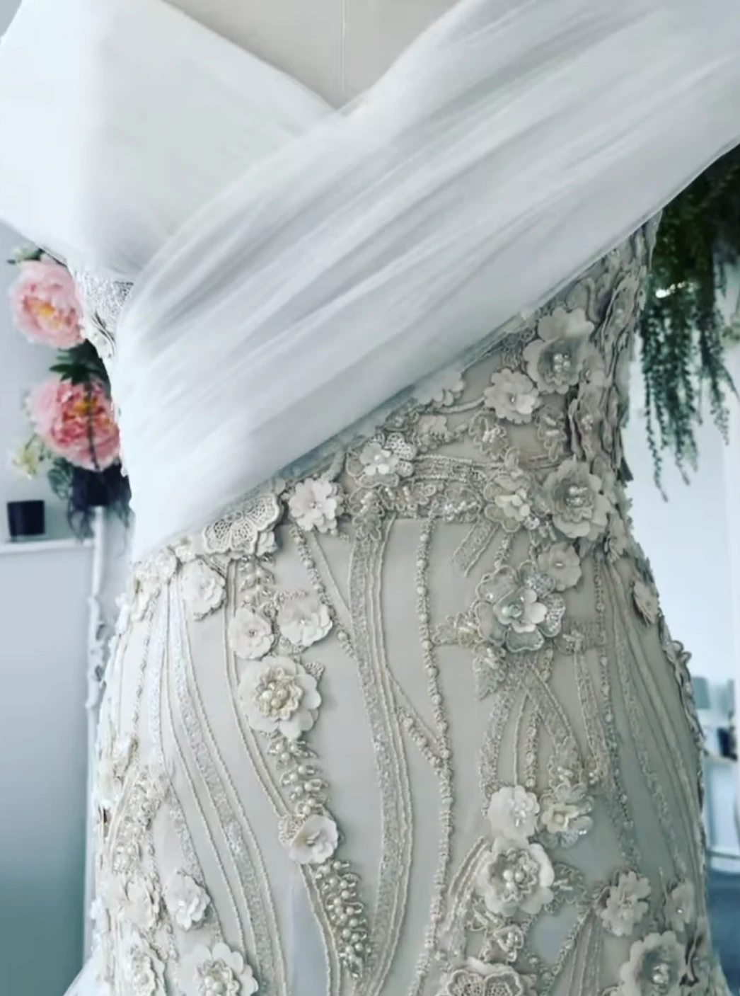 Champagne Beaded Flower Lace - Blake 18 Champagne Beaded Flower Lace - Blake - Image 16