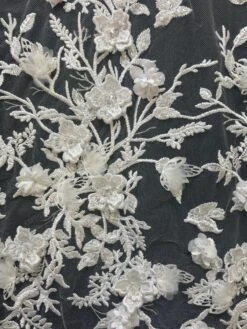 White Embroidered 3D Lace - Abiona 31 White Embroidered 3D Lace - Abiona -Elegance in Lace AbionaWhite 1