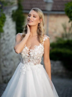 White Embroidered 3D Lace - Abiona 23 White Embroidered 3D Lace - Abiona -Elegance in Lace Abionawhite