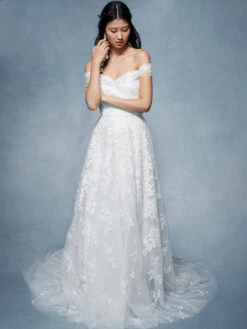 Ivory 3D Embroidered Lace - Hunter -Elegance in Lace AgloriousbridalgownusingHunterLace