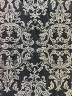 Champagne Sequinned Embroidery Lace - Albany 23 Champagne Sequinned Embroidery Lace - Albany -Elegance in Lace Albany 1