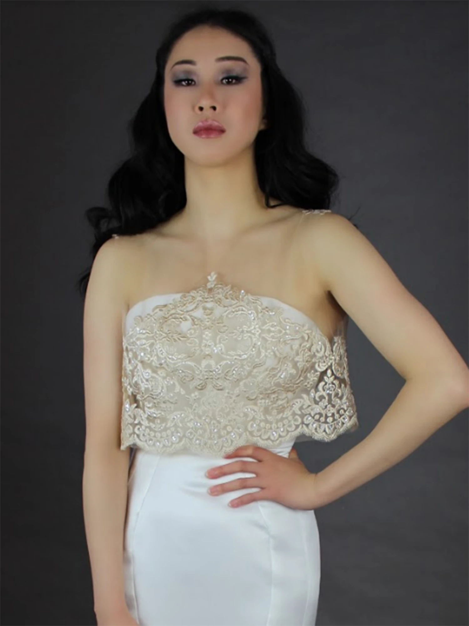 Champagne Sequinned Embroidery Lace - Albany 8 Champagne Sequinned Embroidery Lace - Albany - Image 6