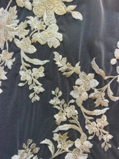 Champagne Embroidered Flower Lace - Aldira -Elegance in Lace AldiraChampagne 1