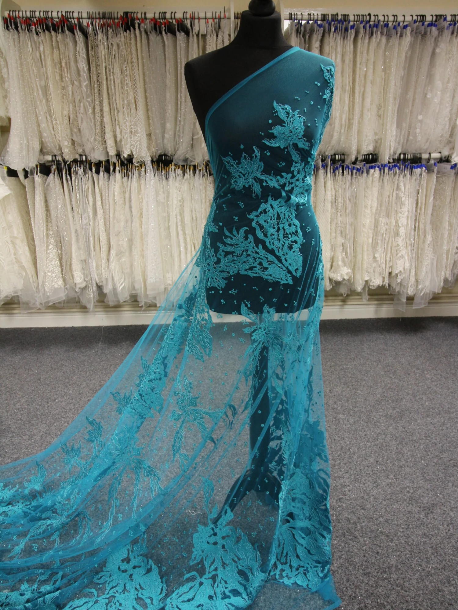 Aqua Embroidery Lace - Zelie 3 Aqua Embroidery Lace - Zelie