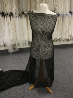 Black Sequin Lace - Bellamy -Elegance in Lace BlackBeadedLace Bellamy 1