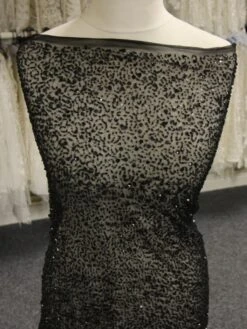 Black Sequin Lace - Bellamy -Elegance in Lace BlackBeadedLace Bellamy