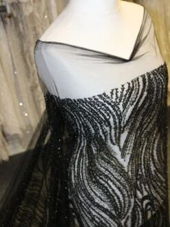 Black Beaded & Sequinned Lace - Gillian -Elegance in Lace BlackBeadedLace Gillian