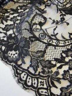 Black Chantilly Lace - Sabrina 12 Black Chantilly Lace - Sabrina -Elegance in Lace BlackChantillyLace Sabrina CloseUp