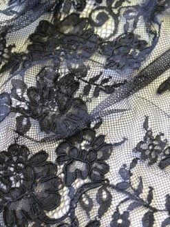 Black Corded Lace - Amelia -Elegance in Lace BlackCordedLace Amelia closeup