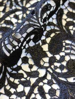 Black Guipure Lace - Theresa -Elegance in Lace BlackGuipureLace Theresa closeup