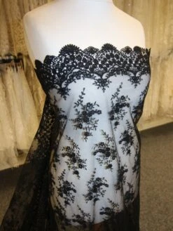 Black Embroidered Lace - Kirsty