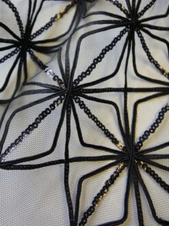 Black Sequin Lace - Oaklyn -Elegance in Lace BlackLace Oaklyn closeup