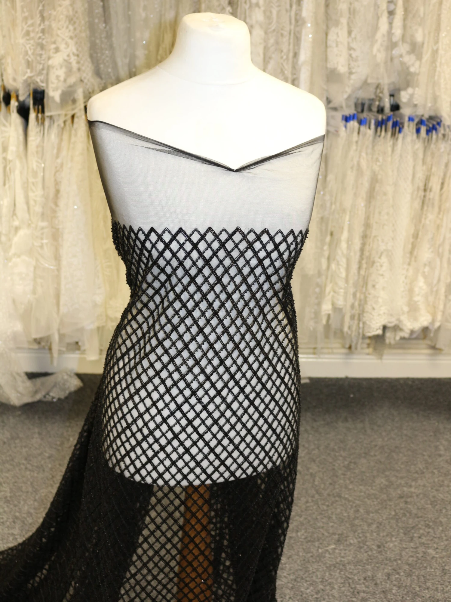 Black Sequinned Lace - Odelia 3 Black Sequinned Lace - Odelia