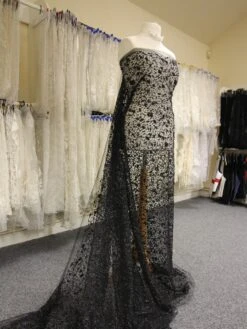 Black Glitter Puff Lace - Razzle Dazzle -Elegance in Lace BlackLace RazzleDazzle