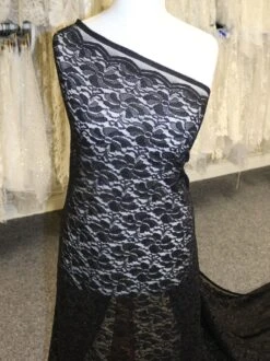 Black Stretch Glitter Lace - Vindication -Elegance in Lace BlackLace Vindication