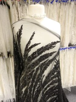 Black Sequin Glitter Lace - Divine -Elegance in Lace BlackSequinGlitterLace Divine