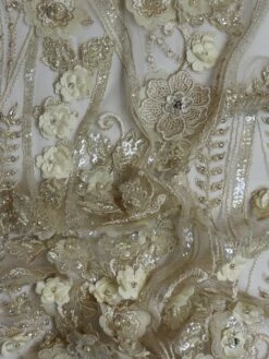 Champagne Beaded Flower Lace - Blake 31 Champagne Beaded Flower Lace - Blake -Elegance in Lace BlakeChampagne