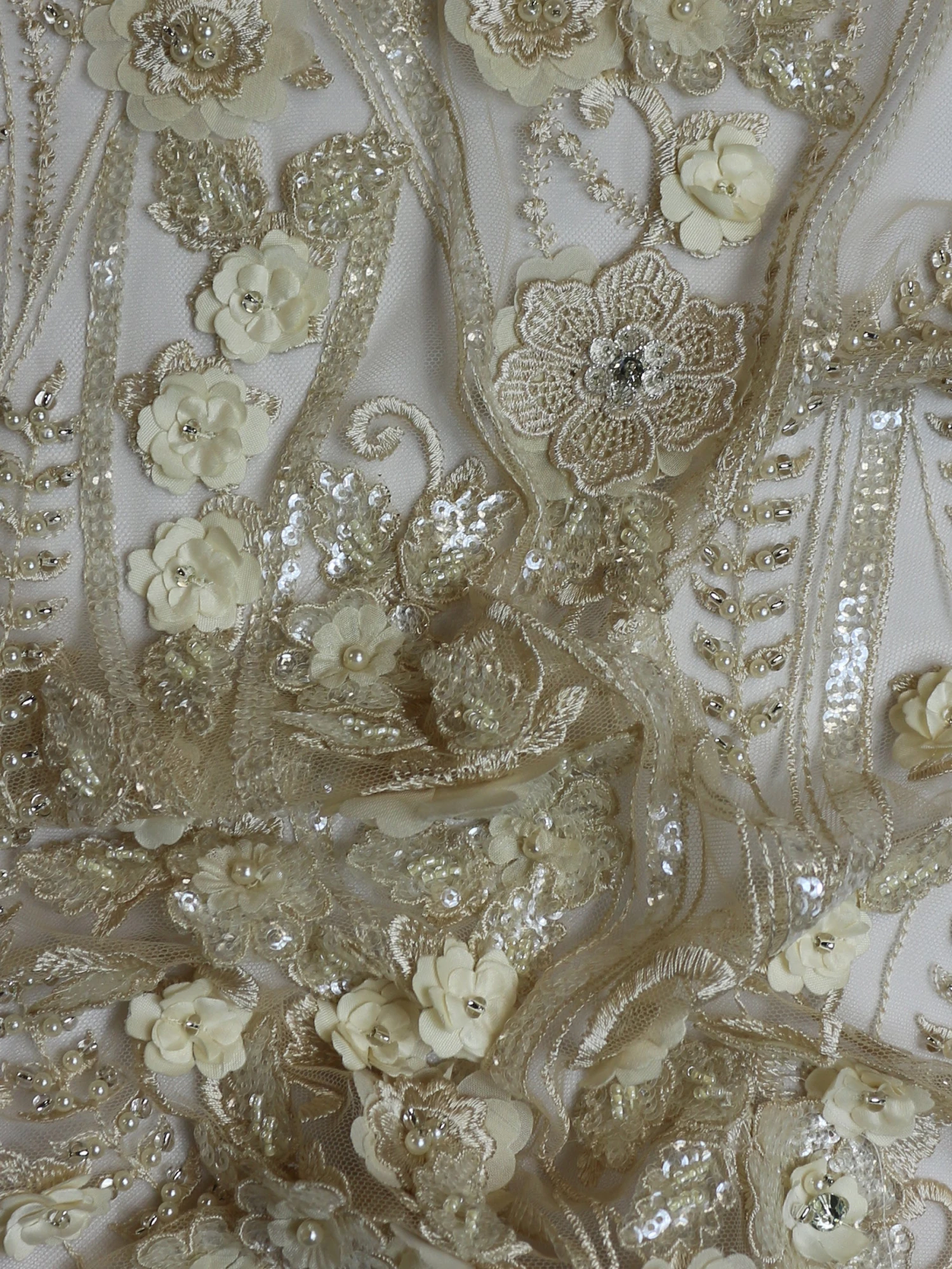 Champagne Beaded Flower Lace - Blake 13 Champagne Beaded Flower Lace - Blake - Image 11