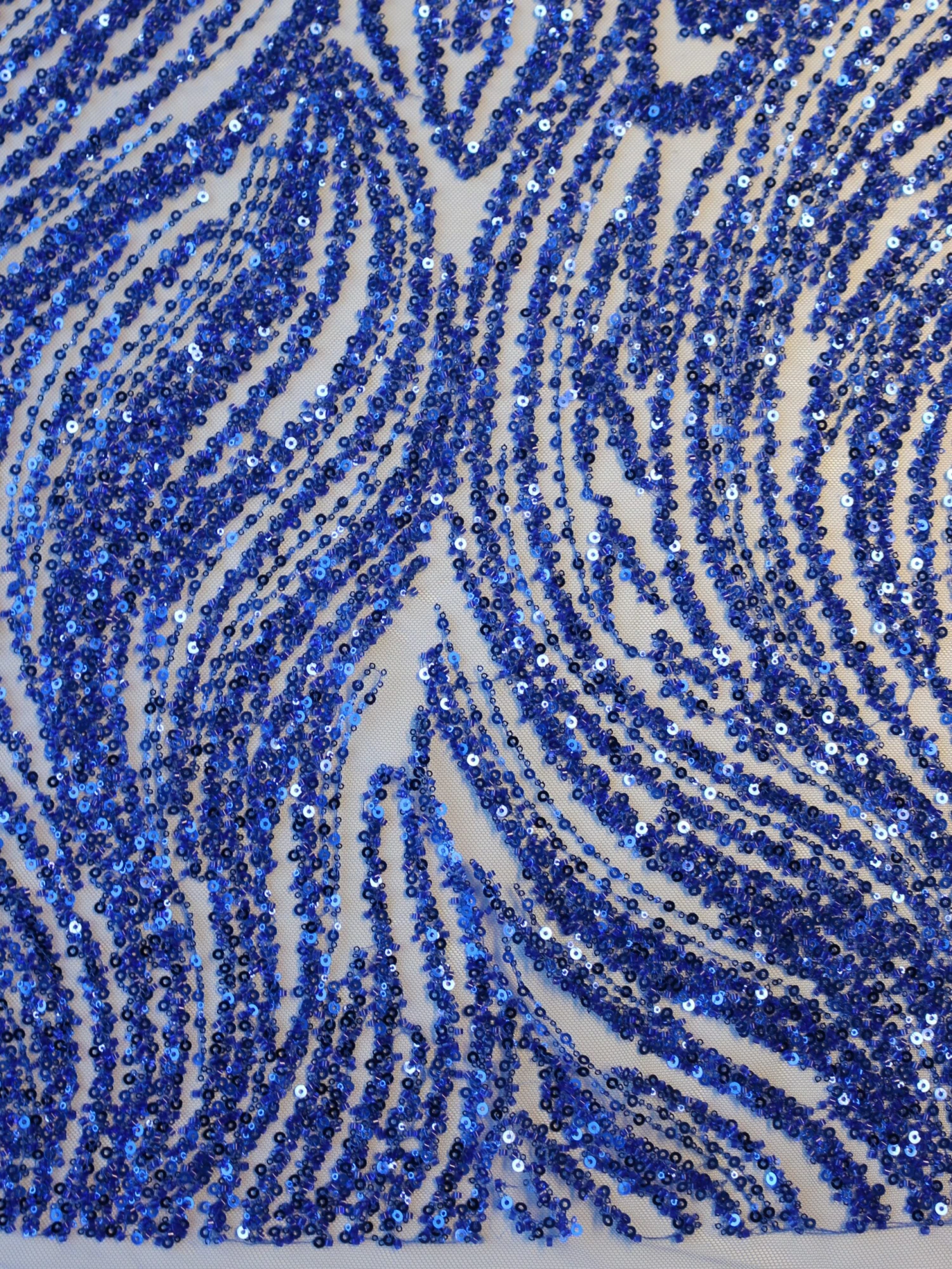 Blue Beaded & Sequinned Lace - Gillian 5 Blue Beaded & Sequinned Lace - Gillian - Image 3