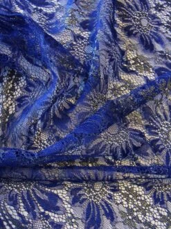 Blue Raschel Lace - Moseley -Elegance in Lace BlueLace Moseley closeup