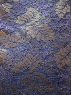 Blue Raschel Lace - Wren -Elegance in Lace BlueandGoldLace Wren