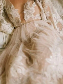 Champagne Embroidered Lace - Sandy -Elegance in Lace BohoweddingdressusingchampagneembroideredlaceSandy1