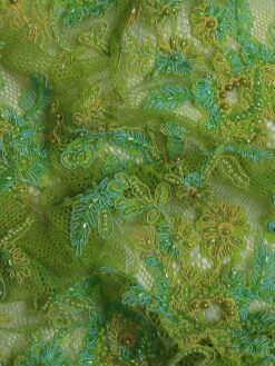 Green Beaded And Corded Lace - Cadence -Elegance in Lace Cadence