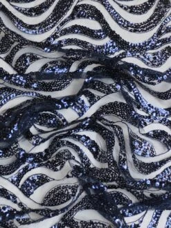 Navy Blue Sequinned Lace - Cerys -Elegance in Lace Cerys