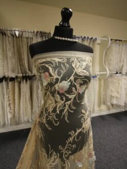 Champagne Embroidered Lace - Keegan -Elegance in Lace ChampagneLace Keegan2