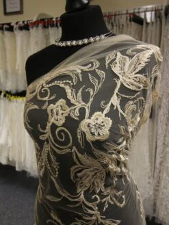 Champagne Embroidered Lace - Zarine -Elegance in Lace ChampagneLace Zarine