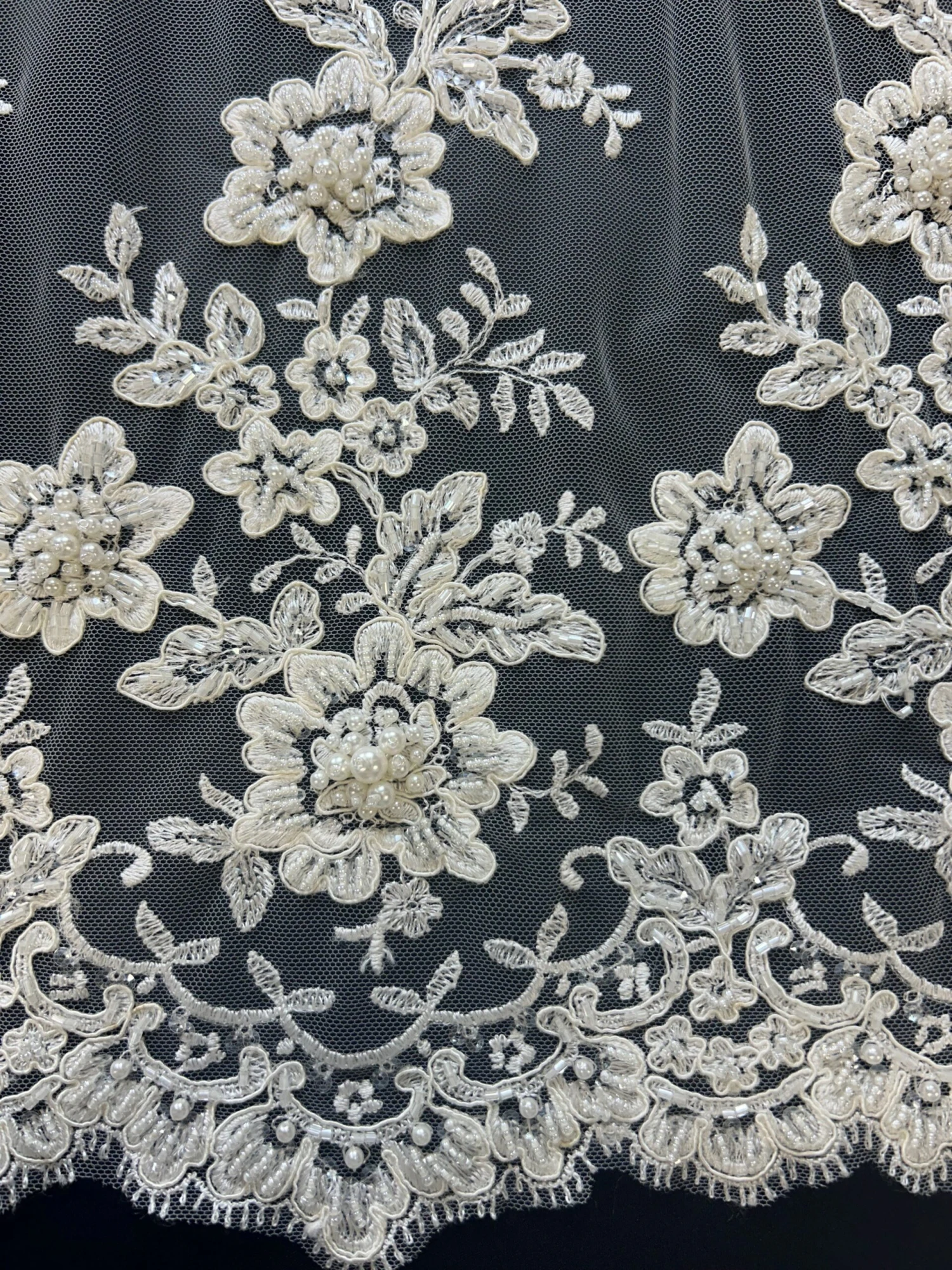 Ivory Beaded Lace - Daisy 15 Ivory Beaded Lace - Daisy - Image 13
