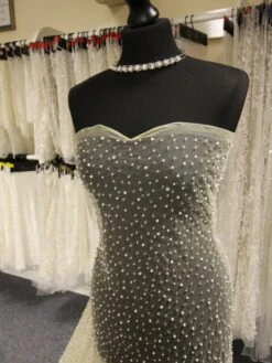 Champagne Diamanté & Beaded Tulle - Zola -Elegance in Lace DiamanteTulle Zola