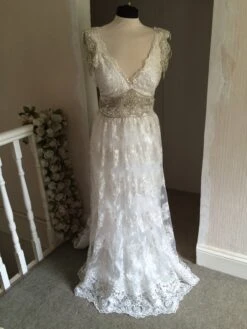 Ivory Beaded Lace - Bella 27 Ivory Beaded Lace - Bella -Elegance in Lace DressmadeusingBellaLace