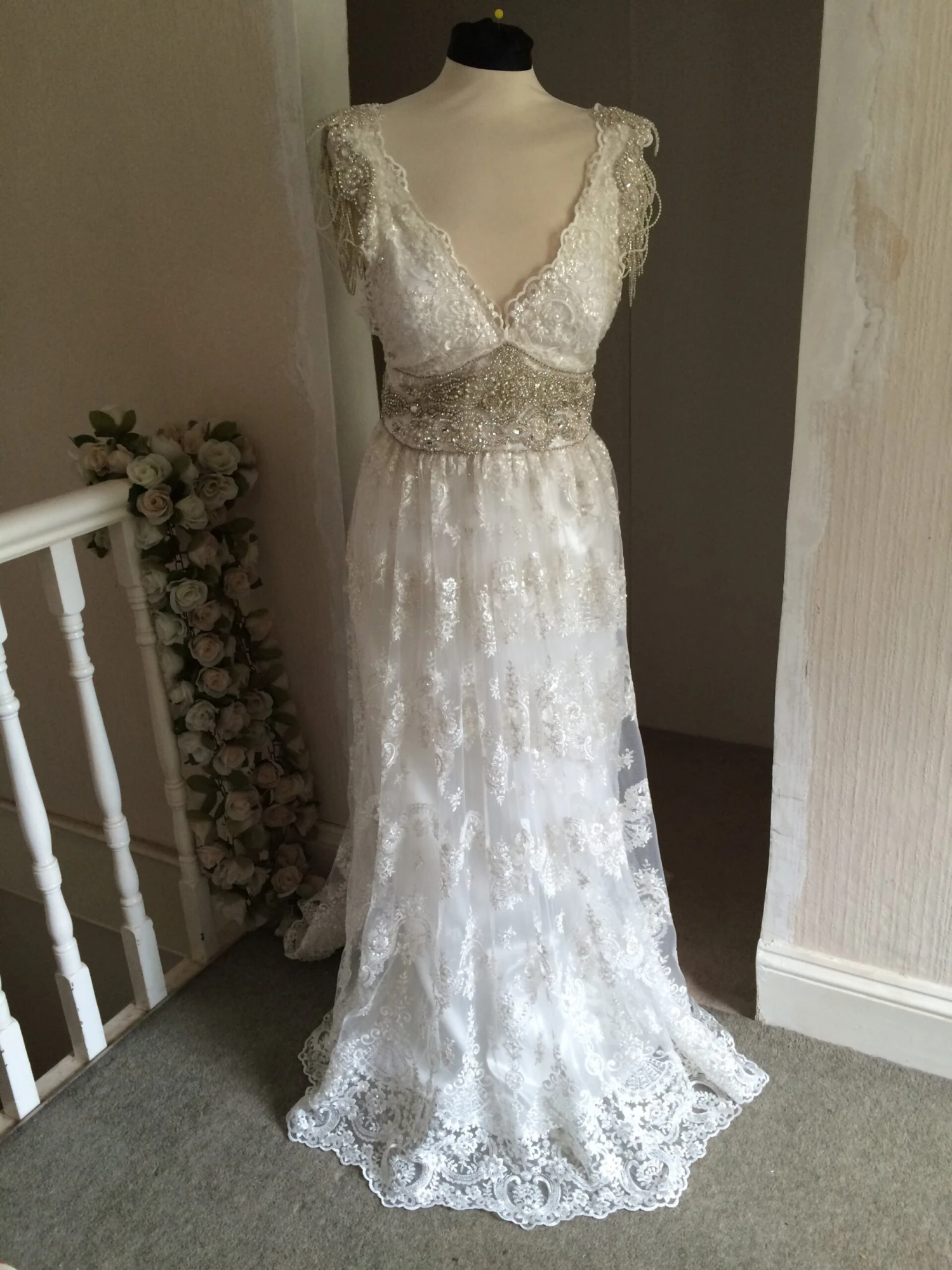 Ivory Beaded Lace - Bella 8 Ivory Beaded Lace - Bella - Image 6