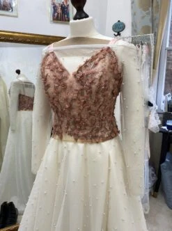 Antique Rose Beaded Lace - Drew -Elegance in Lace DrewAntiqueRose