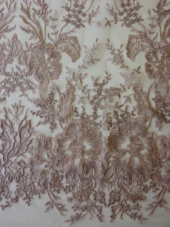 Dusky Pink Embroidered Lace - Bexley -Elegance in Lace DuskyPinkLace Bexley