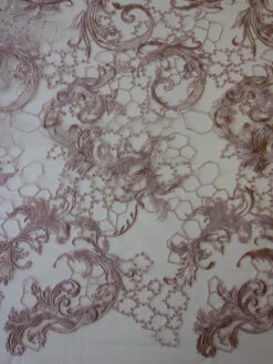 Pink Embroidery Lace - Sortil -Elegance in Lace DuskyPinkLace Sortil 1