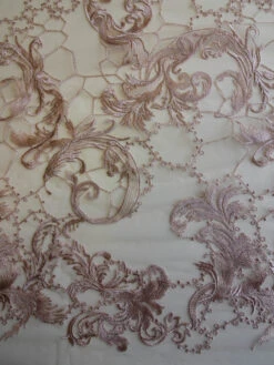 Pink Embroidery Lace - Sortil -Elegance in Lace DuskyPinkLace Sortil
