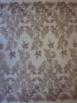 Pink Sequin Embroidery Lace - Tiana -Elegance in Lace DuskyPinkLace Tiana FullWidth