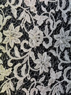 Ivory Beaded And Corded Lace - Elaine 15 Ivory Beaded And Corded Lace - Elaine -Elegance in Lace Elaine