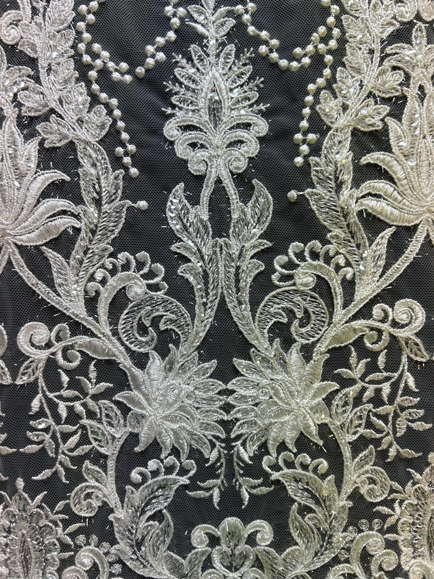 Ivory Sequinned Embroidered Lace - Fifi 12 Ivory Sequinned Embroidered Lace - Fifi - Image 10