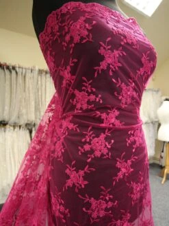 Fuchsia Corded Lace - Geraldine 12 Fuchsia Corded Lace - Geraldine -Elegance in Lace FuchsiaLace Geraldine