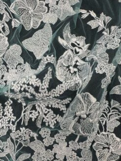 Blue Embroidery Lace - Garbo -Elegance in Lace GarboBlue