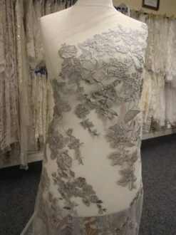 Pewter Grey Embroidery Lace - Garbo -Elegance in Lace GarboPewter