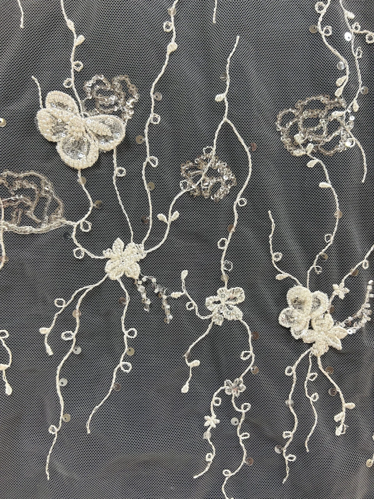 Ivory Beaded Embroidered Lace - Genka 12 Ivory Beaded Embroidered Lace - Genka - Image 10