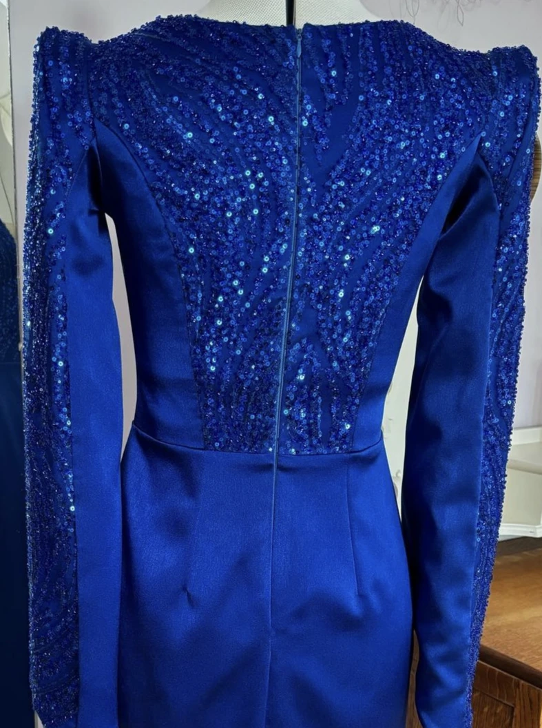 Blue Beaded & Sequinned Lace - Gillian 11 Blue Beaded & Sequinned Lace - Gillian - Image 9