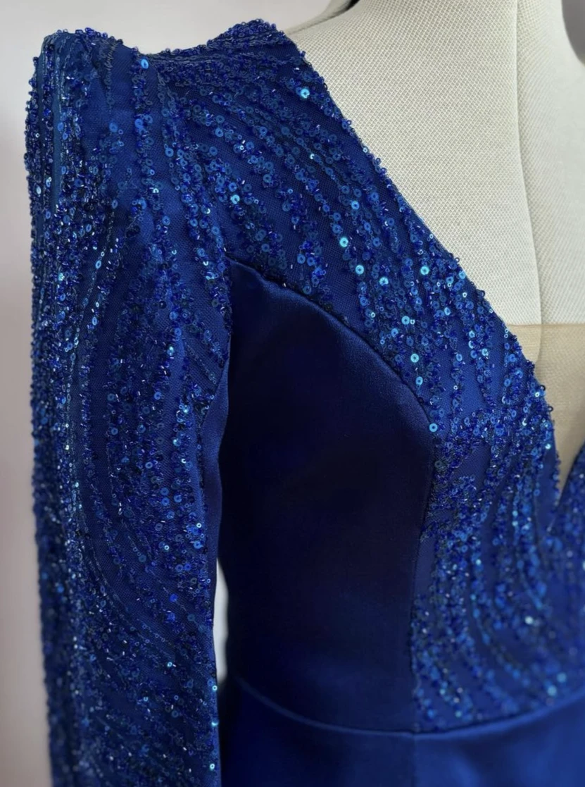 Blue Beaded & Sequinned Lace - Gillian 8 Blue Beaded & Sequinned Lace - Gillian - Image 6