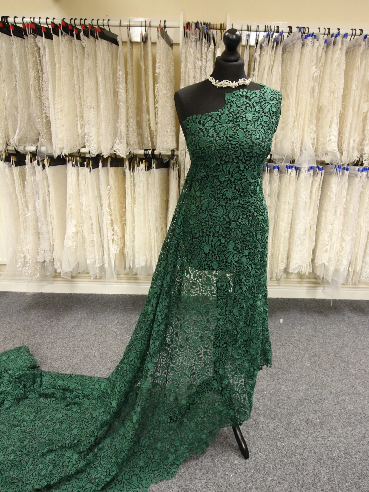 Green Guipure Lace - Theresa 3 Green Guipure Lace - Theresa