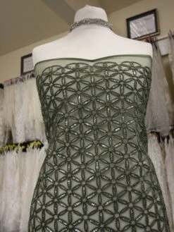 Green Embroidered Lace - Como