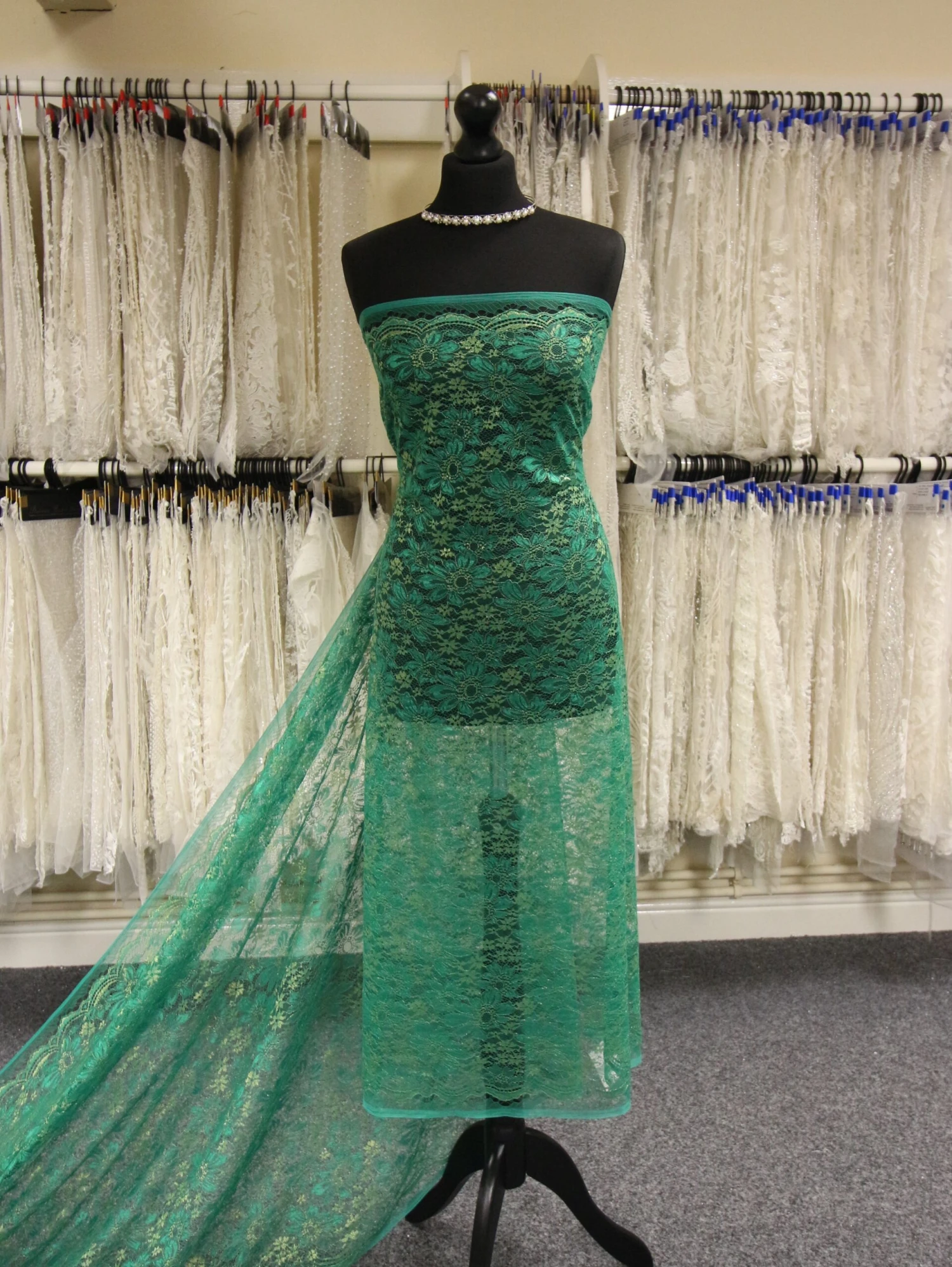 Green Raschel Lace - Moseley 3 Green Raschel Lace - Moseley